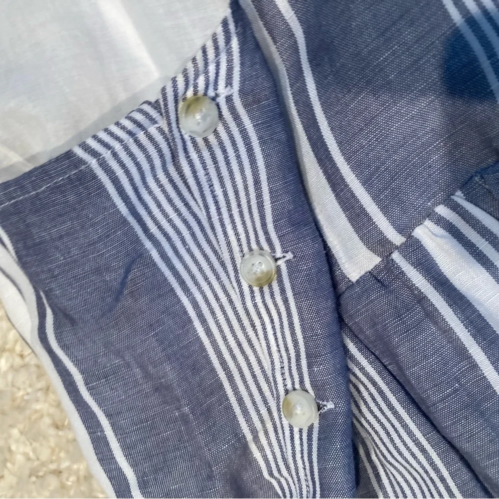Abercrombie & Fitch Blue and White Striped Midi Dress